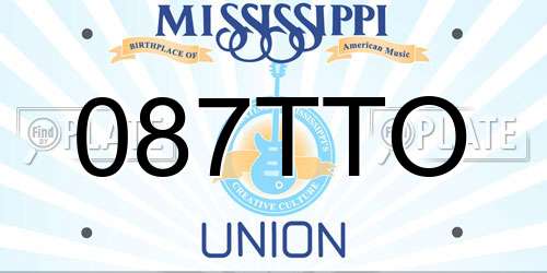 087TTO Mississippi License Plate