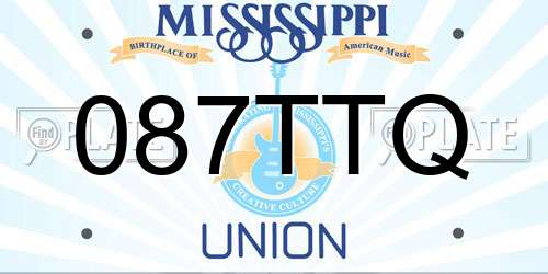 087TTQ Mississippi License Plate