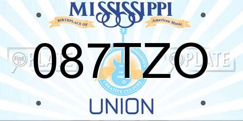087TZO Mississippi License Plate