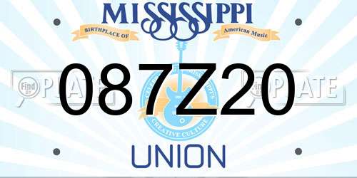 087Z20 Mississippi License Plate
