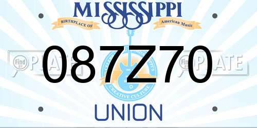 087Z70 Mississippi License Plate