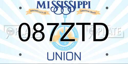 087ZTD Mississippi License Plate