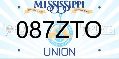 087ZTO Mississippi License Plate