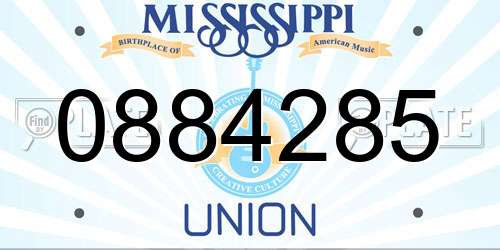 0884285 Mississippi License Plate