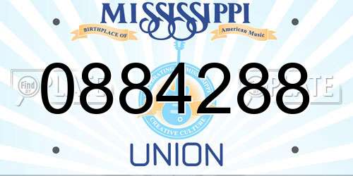 0884288 Mississippi License Plate