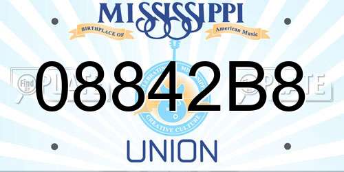08842B8 Mississippi License Plate