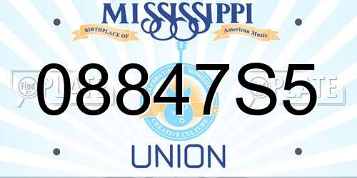 08847S5 Mississippi License Plate