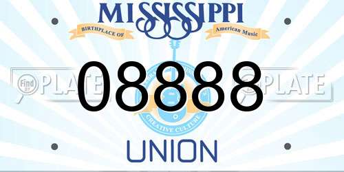 08888 Mississippi License Plate