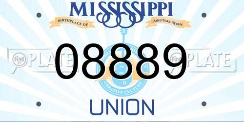 08889 Mississippi License Plate