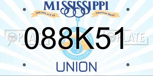 088K51 Mississippi License Plate