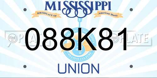 088K81 Mississippi License Plate