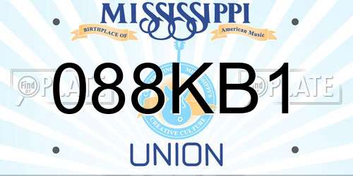 088KB1 Mississippi License Plate