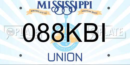 088KBI Mississippi License Plate