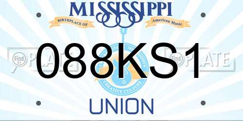 088KS1 Mississippi License Plate