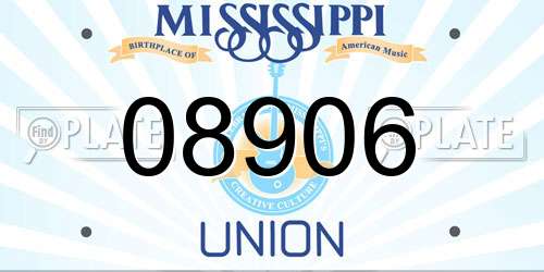 08906 Mississippi License Plate
