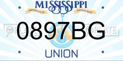 0897BG Mississippi License Plate