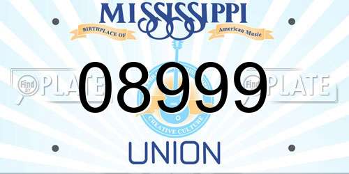 08999 Mississippi License Plate