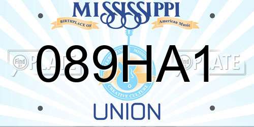 089HA1 Mississippi License Plate