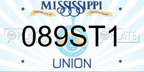 089ST1 Mississippi License Plate