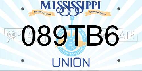 089TB6 Mississippi License Plate
