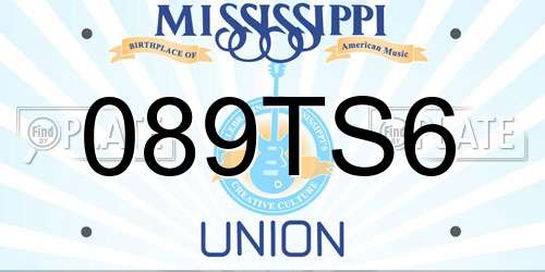 089TS6 Mississippi License Plate