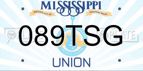 089TSG Mississippi License Plate
