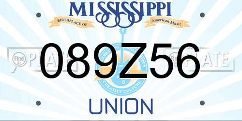089Z56 Mississippi License Plate