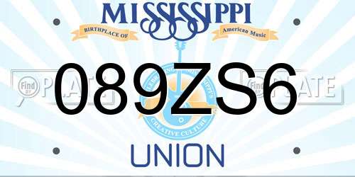 089ZS6 Mississippi License Plate