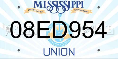 08ED954 Mississippi License Plate