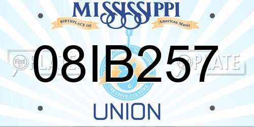 08IB257 Mississippi License Plate