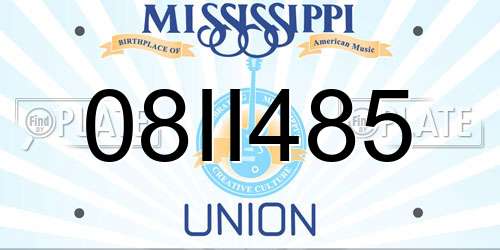 08II485 Mississippi License Plate