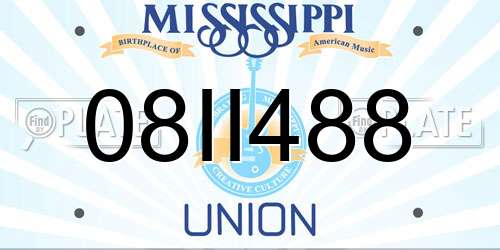 08II488 Mississippi License Plate