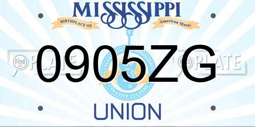 0905ZG Mississippi License Plate