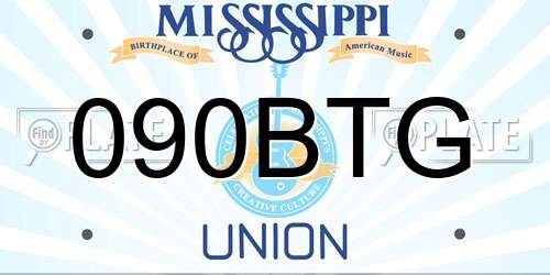 090BTG Mississippi License Plate