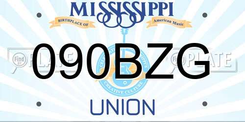 090BZG Mississippi License Plate