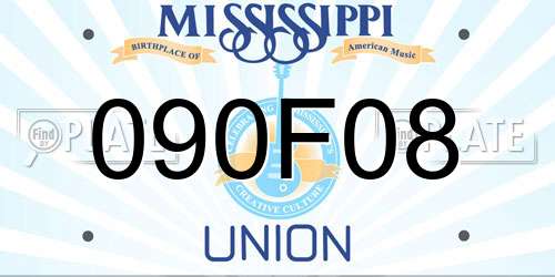 090F08 Mississippi License Plate