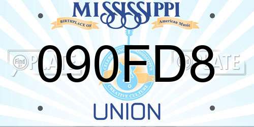 090FD8 Mississippi License Plate