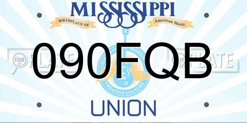 090FQB Mississippi License Plate