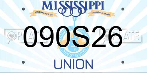 090S26 Mississippi License Plate