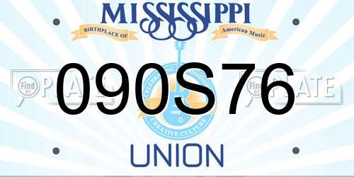 090S76 Mississippi License Plate