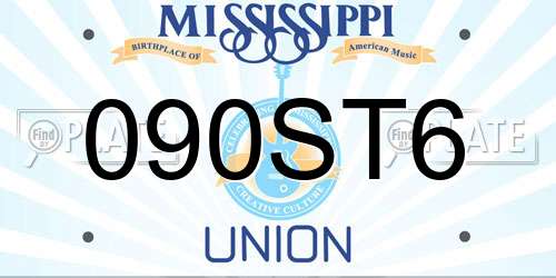 090ST6 Mississippi License Plate