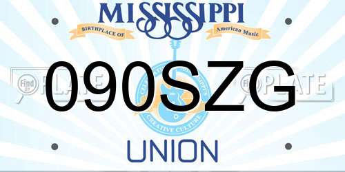 090SZG Mississippi License Plate