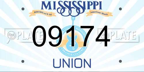 09174 Mississippi License Plate