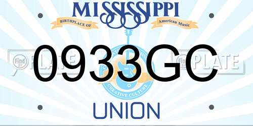 0933GC Mississippi License Plate