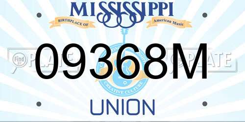 09368M Mississippi License Plate