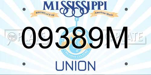 09389M Mississippi License Plate