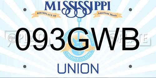 093GWB Mississippi License Plate