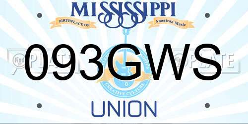 093GWS Mississippi License Plate