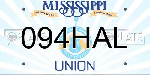 094HAL Mississippi License Plate