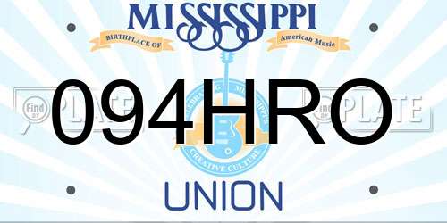 094HRO Mississippi License Plate